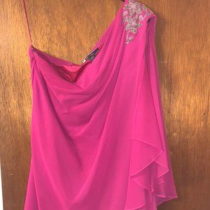 knee length, dress, pink, sequence